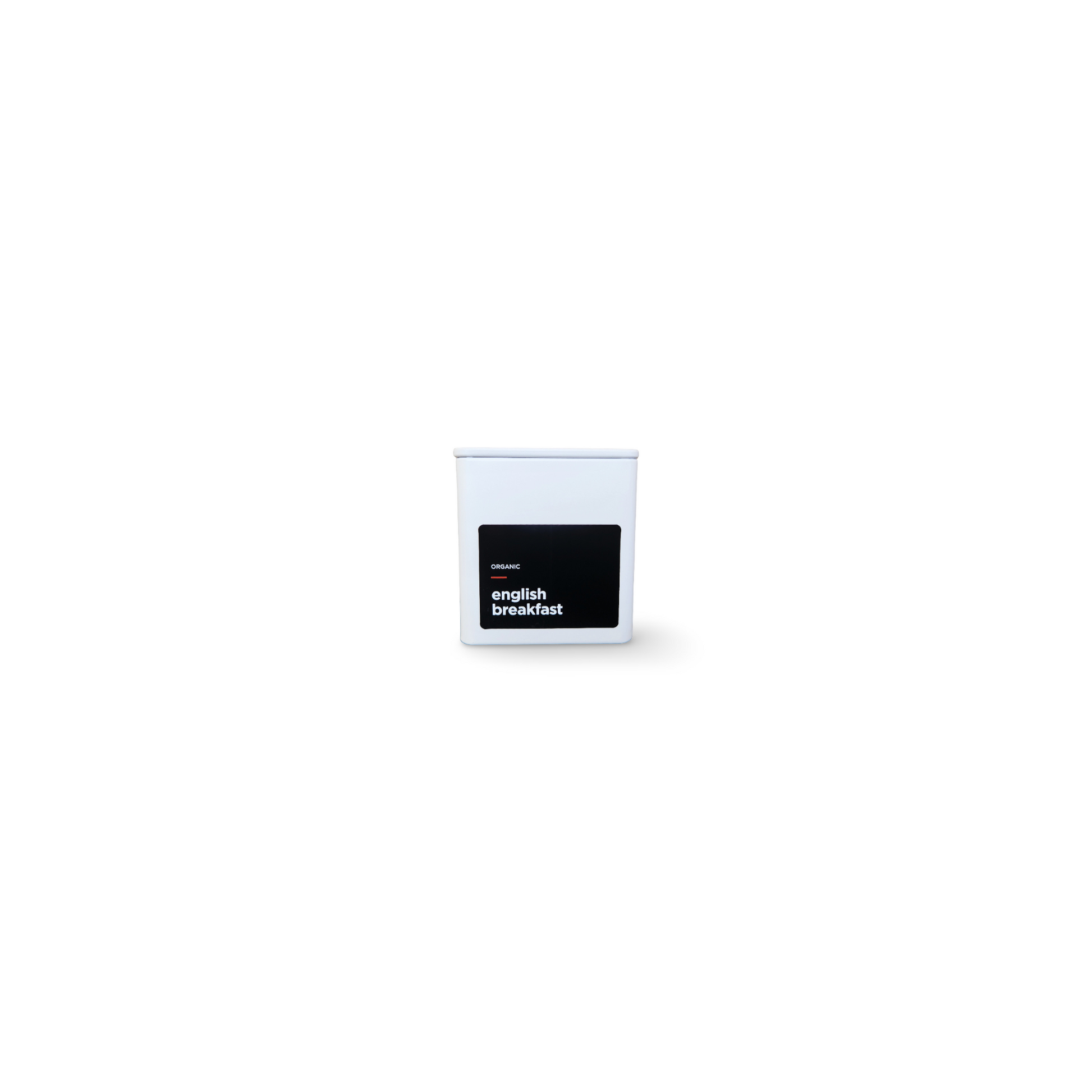 Monimo English Breakfast – premium black tea hand-packed in Australia in reusable small-size white tin.