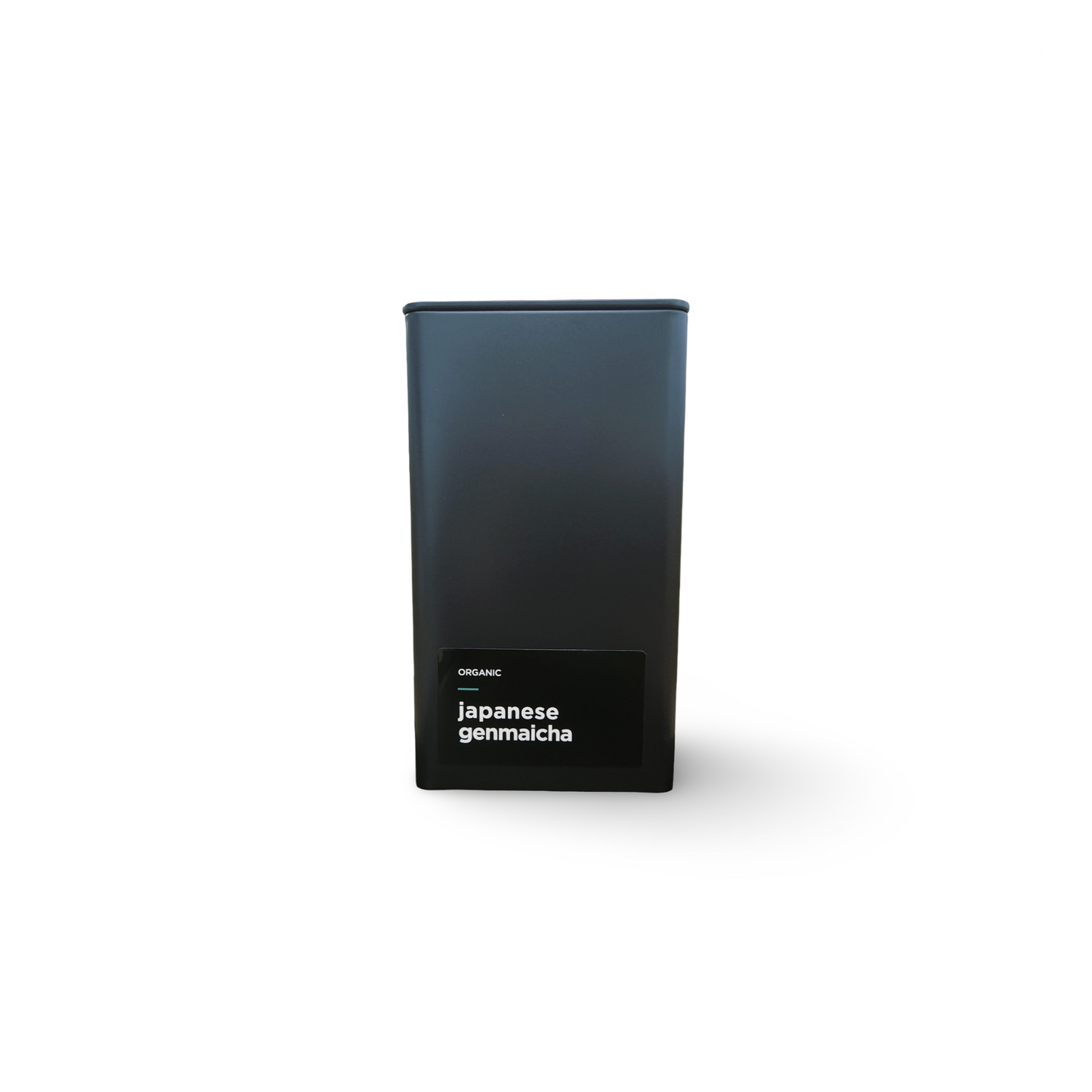 Monimo Japanese Genmaicha – premium green tea hand-packed in Australia in reusable large-size black tin.