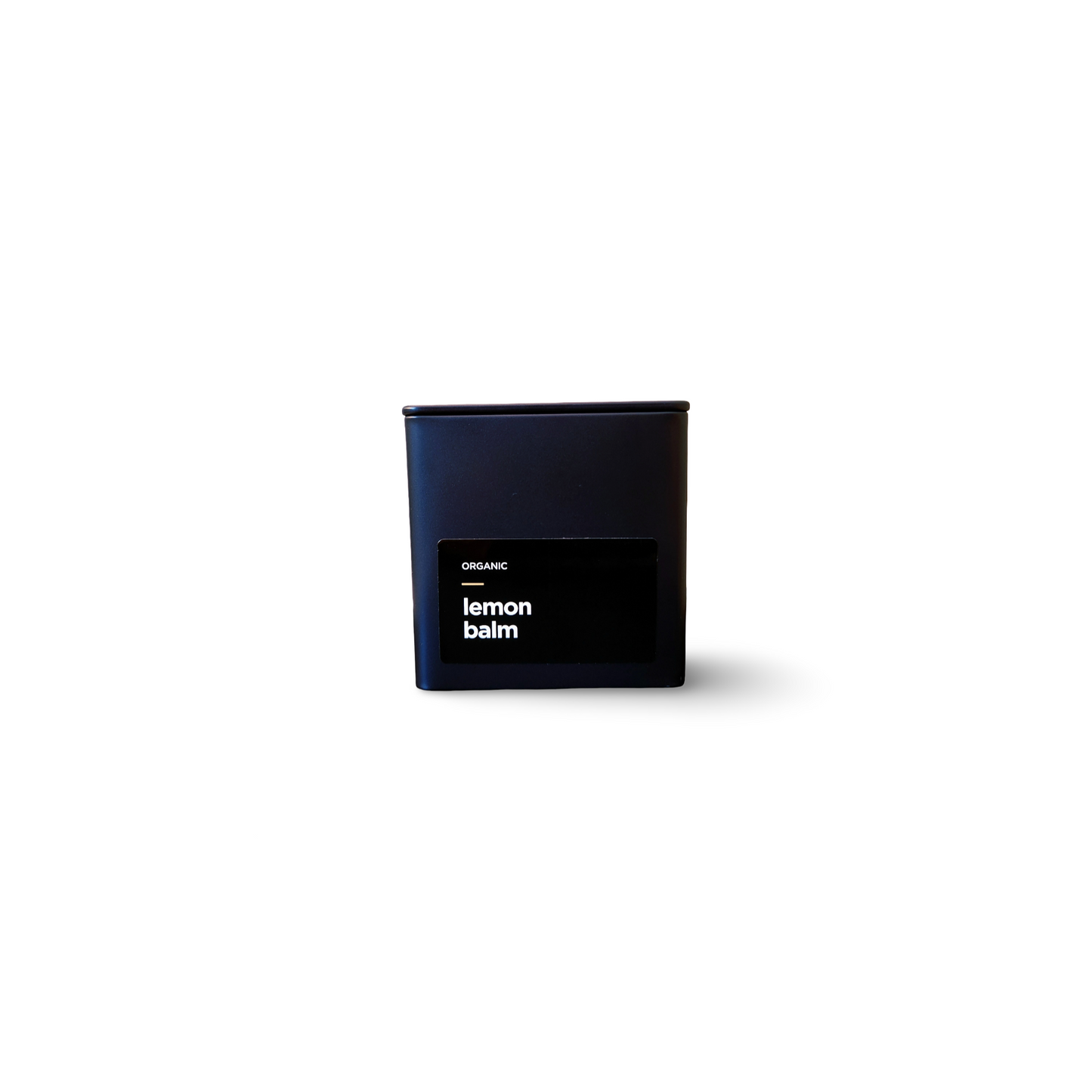 Monimo Lemon Balm – premium herbal tea hand-packed in Australia in reusable medium-size black tin.