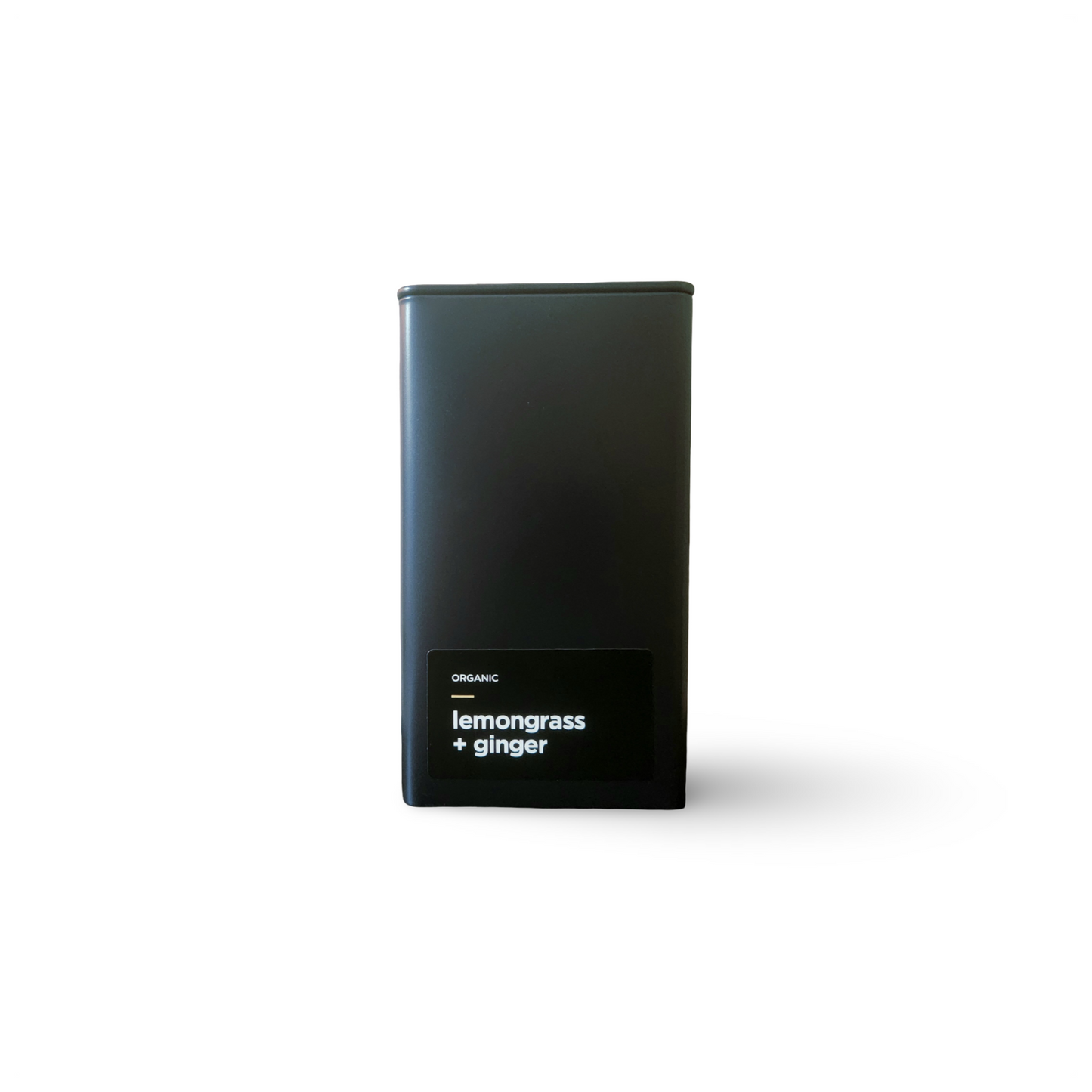 Monimo Lemongrass and Ginger – premium herbal tea hand-packed in Australia in reusable large-size black tin.