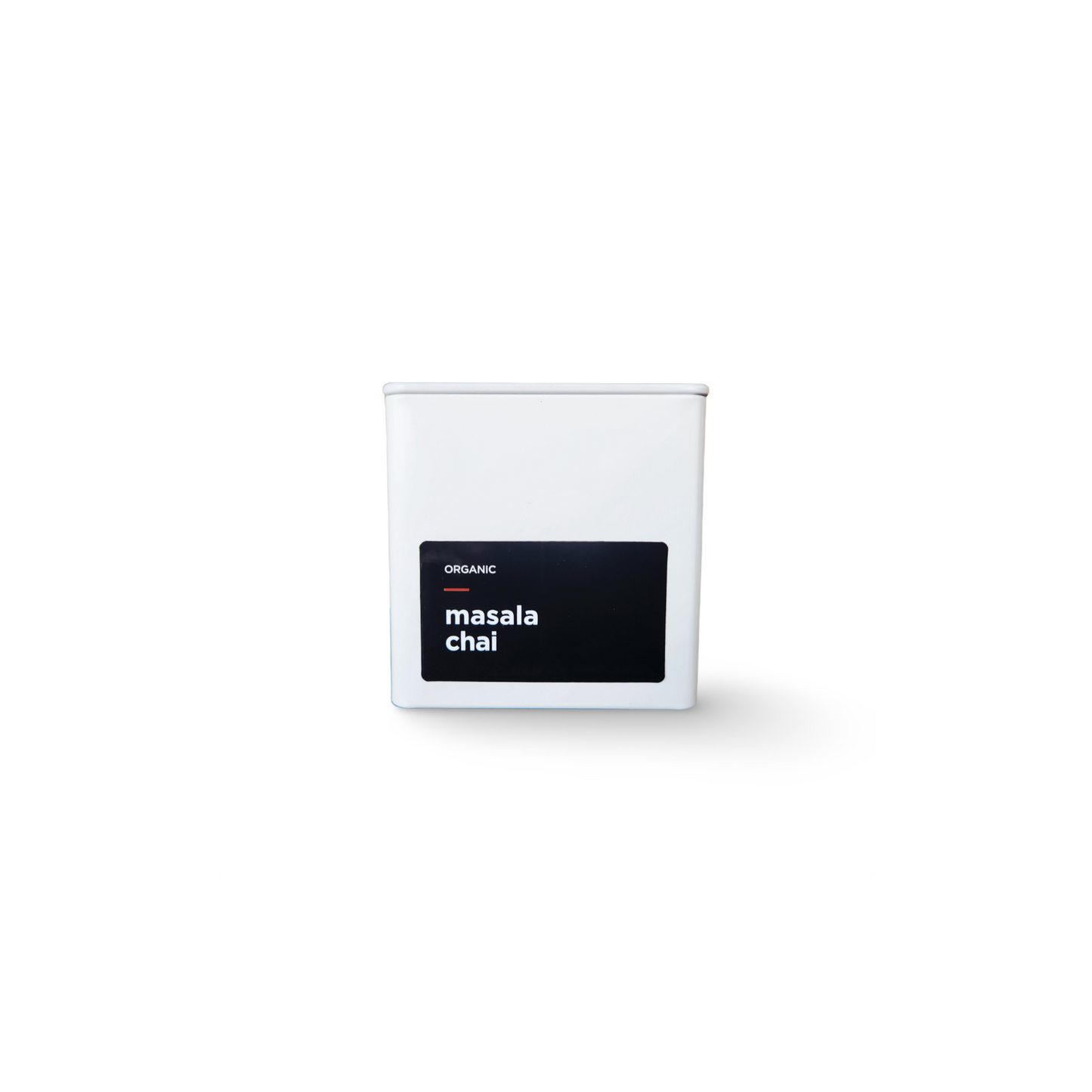 Monimo Masala Chai – premium black tea hand-packed in Australia in reusable medium-size white tin.