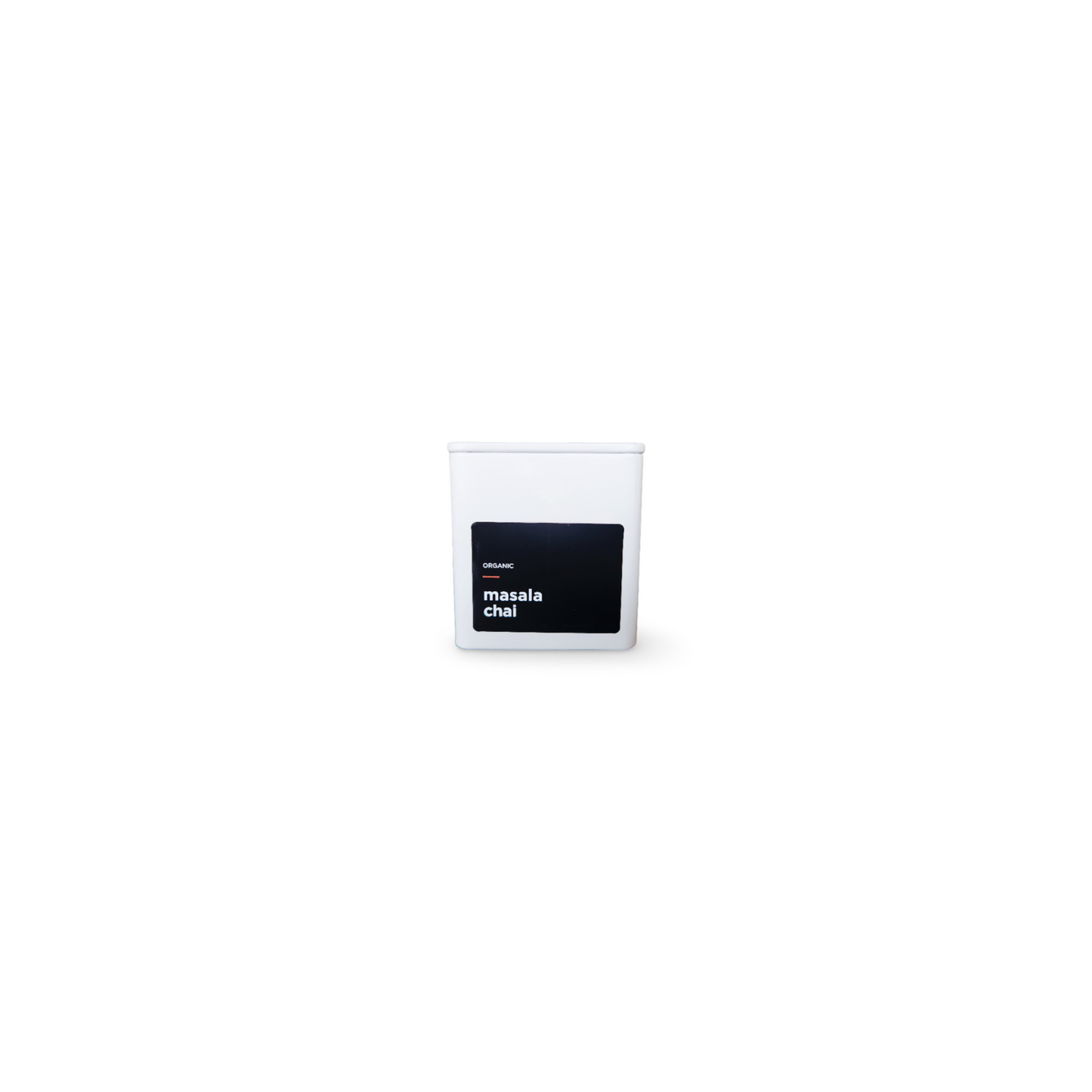 Monimo Masala Chai – premium black tea hand-packed in Australia in reusable small-size white tin.