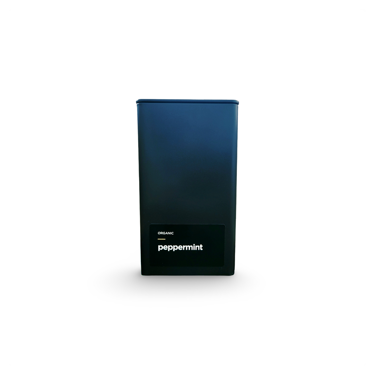 Monimo Peppermint – premium herbal tea hand-packed in Australia in reusable large-size black tin.